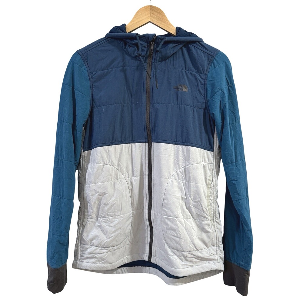 The North Face‎ Women Full Zip Blue White Quilted Sweatshirt Windbreaker S/P